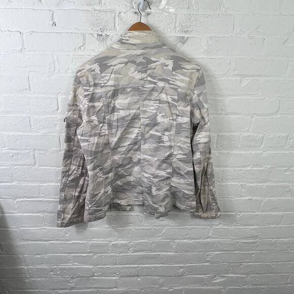 Kenzie Women's Camo Full Zip Utility Jacket  Front Pockets Gray Size Large - Picture 2 of 5
